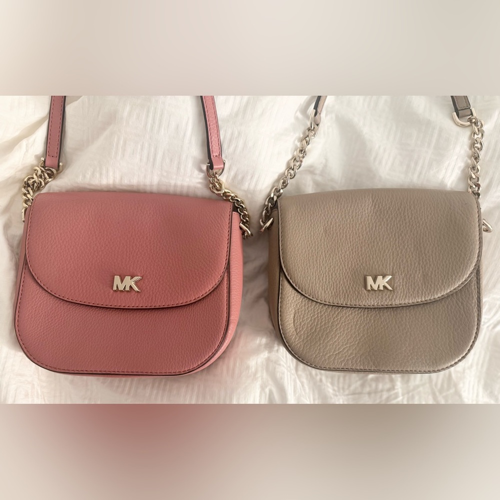 TWO Michael Kors Half Domed Crossbody - Pink and Taupe